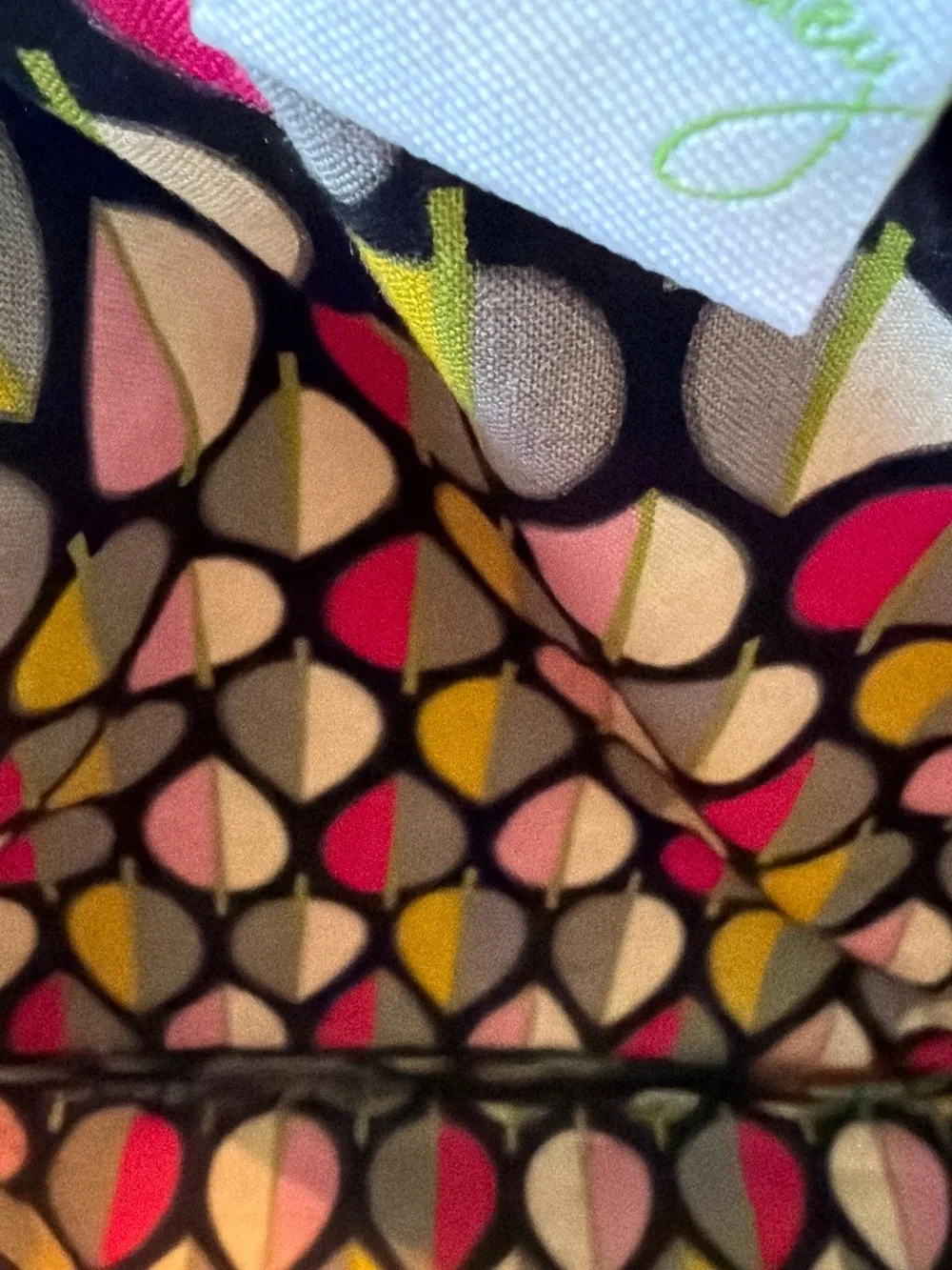 Vera Bradley Quilted Tablet Sleeve in Black with Pink & Lime Floral Print